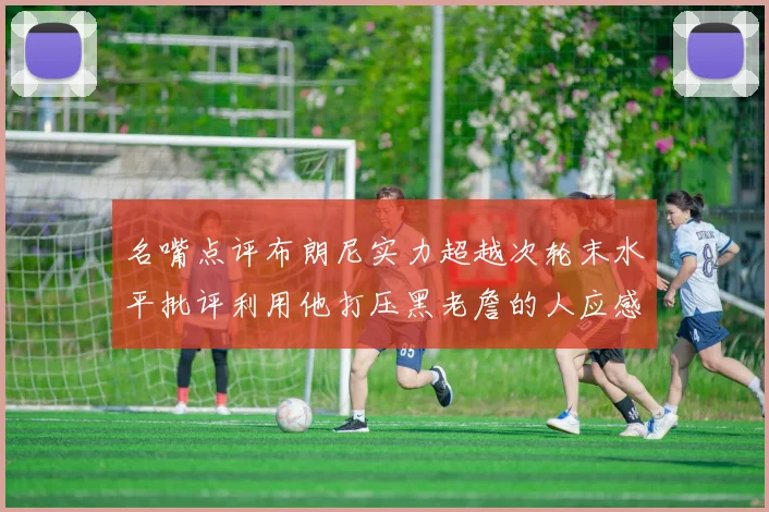 名嘴点评布朗尼实力超越次轮末水平批评利用他打压黑老詹的人应感羞愧